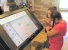 Close-up view of an interpretive touch-screen display