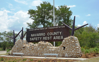 Entrance sign welcomes travelers to the newly reconstructed facility