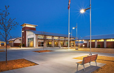 View of front entrance of the new Ward County Safety Rest Areas