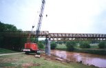 Riverwalk bridge during construction