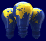 Light Bulbs with World Map