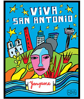Buy Viva San Antonio print by Cruz Ortiz