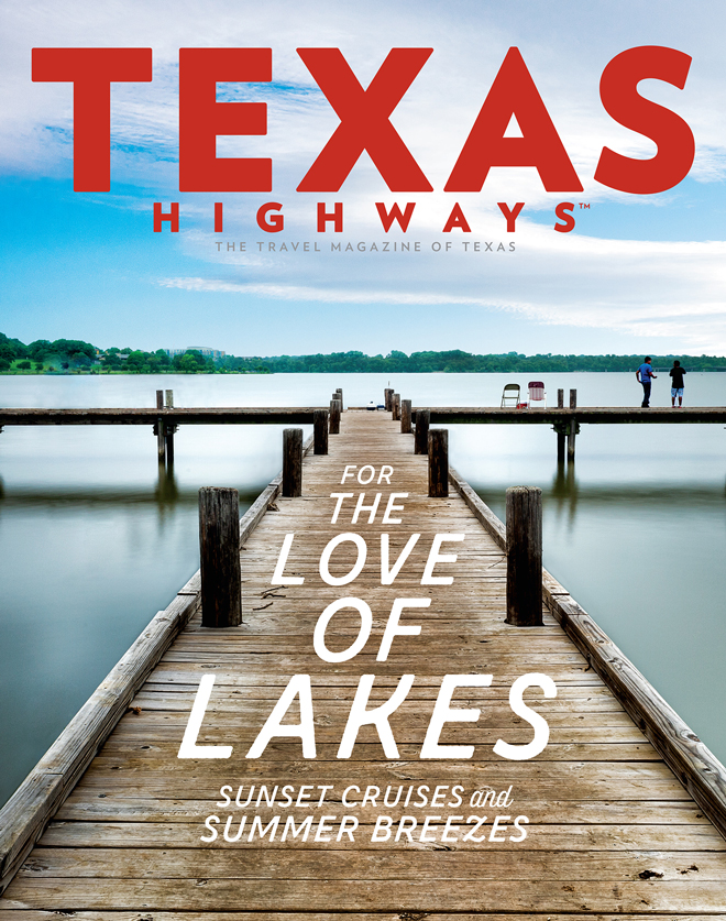 The August 2018 cover features White Rock Lake in Dallas