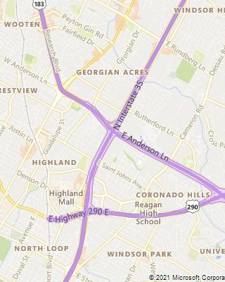 Map of: I-35: Rundberg Lane to US 290 East