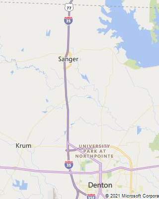 Map of: I-35: I-35 West to North of Cooke County Line
