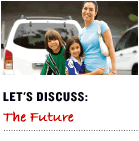 A mother with her kids wants to discuss the future of transportation
