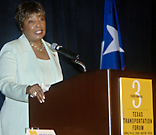 Congresswoman Eddie Bernice Johnson speaking at the third annual Texas Transportation Forum