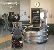 View inside the lobby with interactive display kiosks